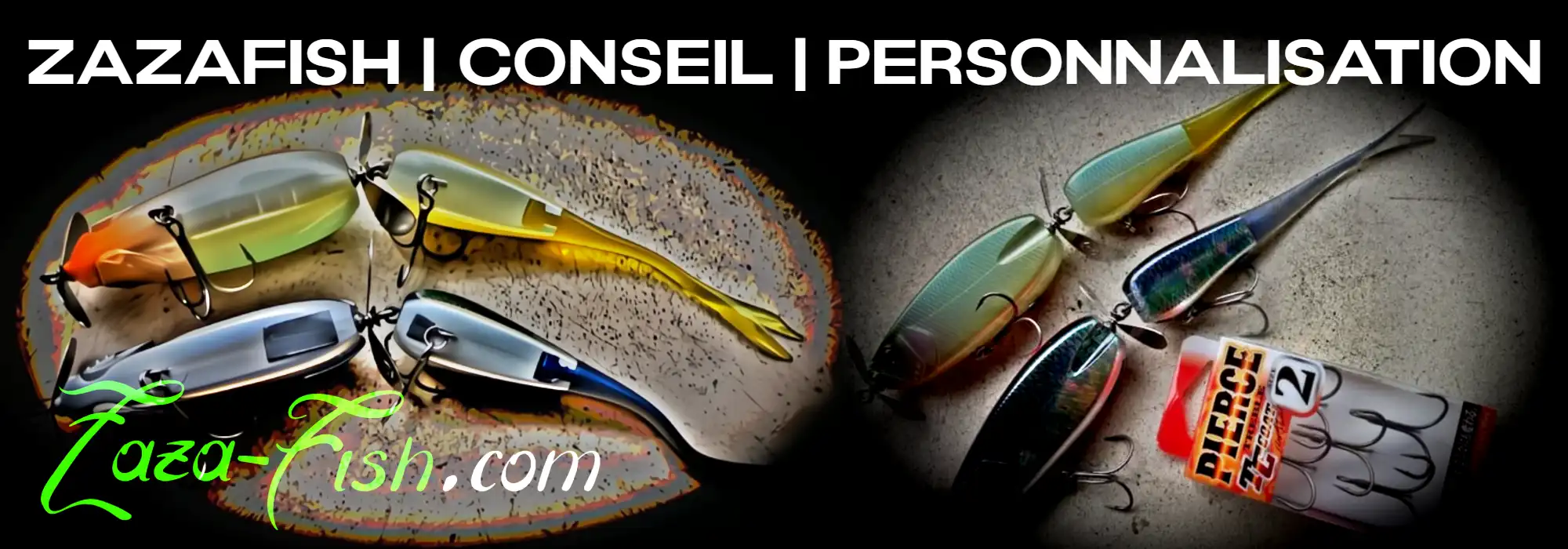 Zazafish montrant comment personnaliser le DOUBLE HEADER avec des poids autocollants